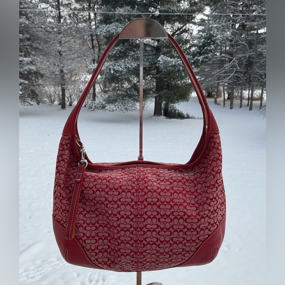 COACH Vintage 6617 Ergo Hobo – Y2K Red Signature – EUC! ✨ - Picture 2 of 12